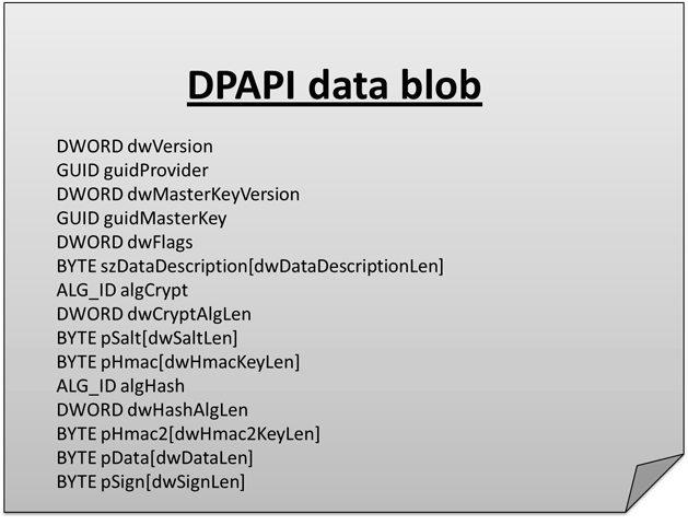 Недокументированная структура двоичного объекта DPAPI