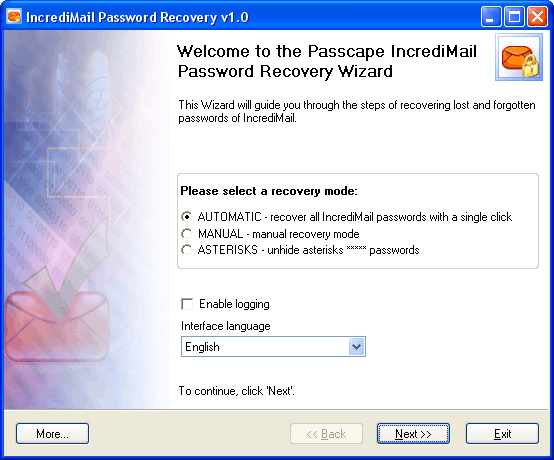IncrediMail Password Recovery 1.4.3
