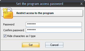 Setting access password