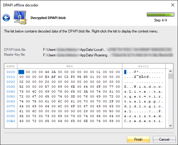 DPAPI blob decrypted without password