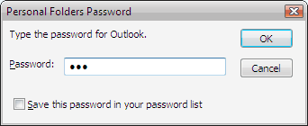 Personal Folder password