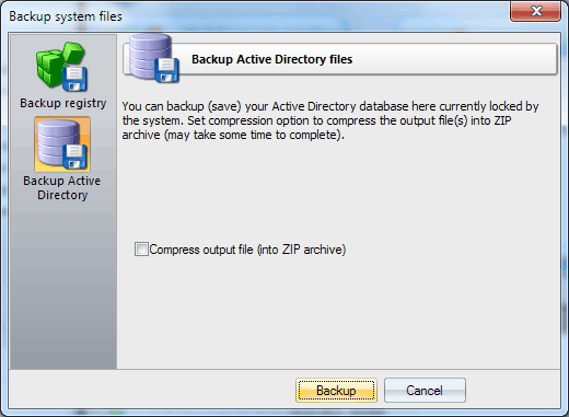 how to take a backup of active directory